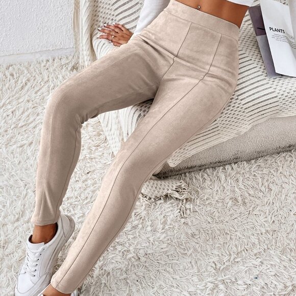 Apricot Casual Womens Solid High Waist Leggings - Picture 4 of 5